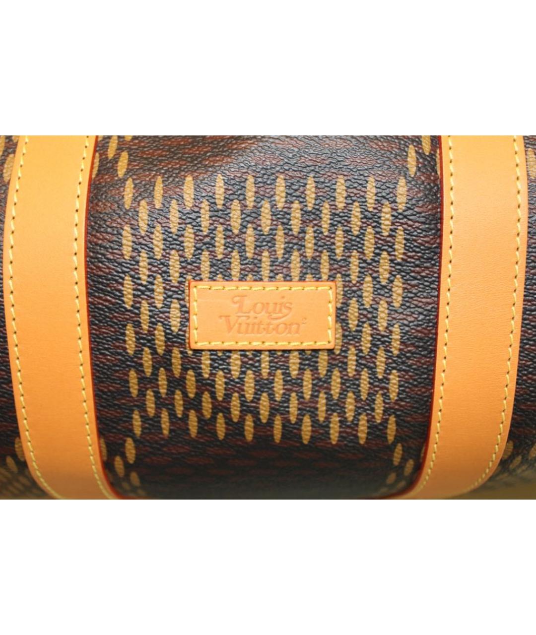 LOUIS VUITTON Коричневая кожаная дорожная/спортивная сумка, фото 3