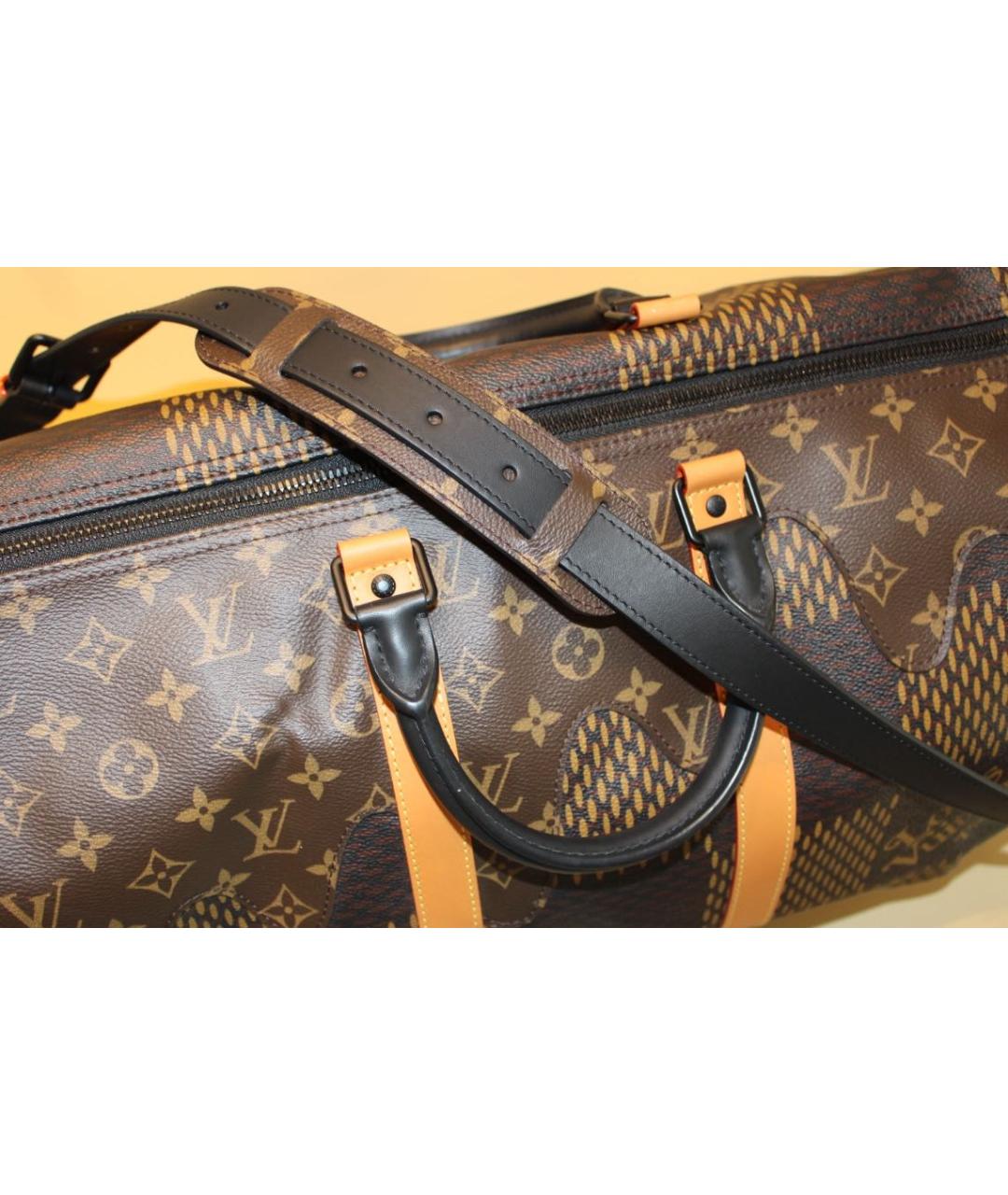 LOUIS VUITTON Коричневая кожаная дорожная/спортивная сумка, фото 4