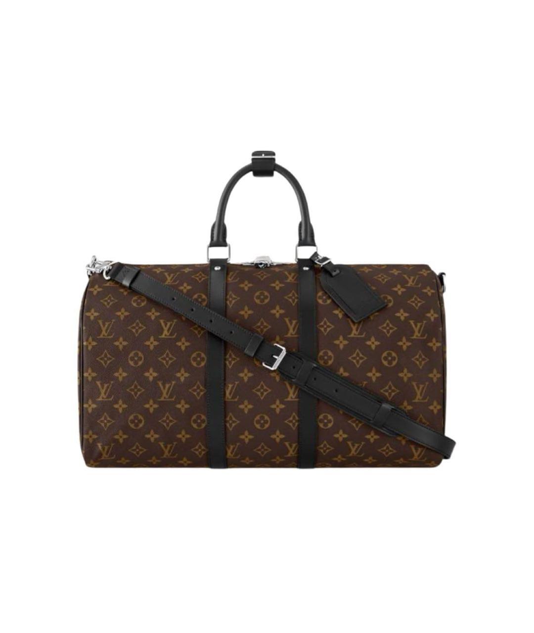LOUIS VUITTON Коричневая кожаная дорожная/спортивная сумка, фото 9