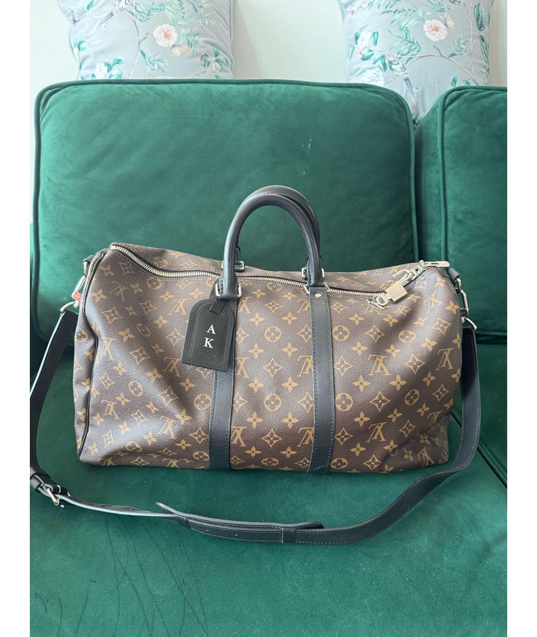 LOUIS VUITTON Коричневая кожаная дорожная/спортивная сумка, фото 2