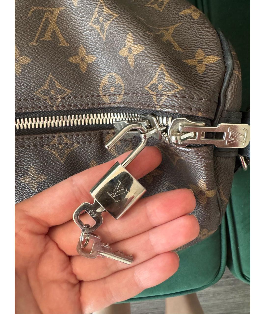 LOUIS VUITTON Коричневая кожаная дорожная/спортивная сумка, фото 5