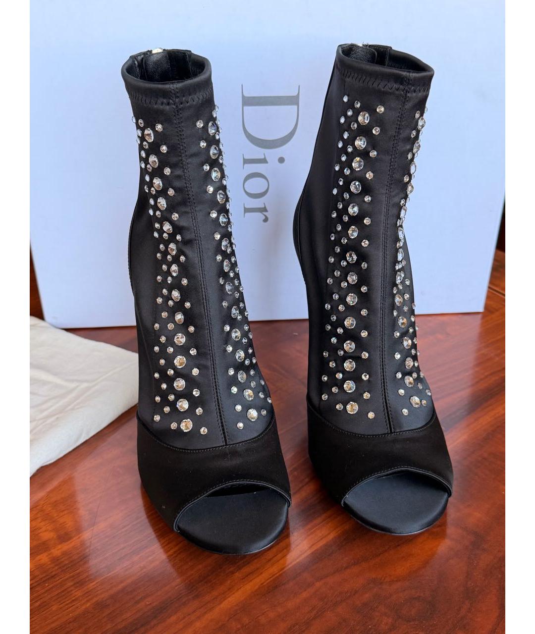 CHRISTIAN DIOR Черные текстильные ботинки, фото 2
