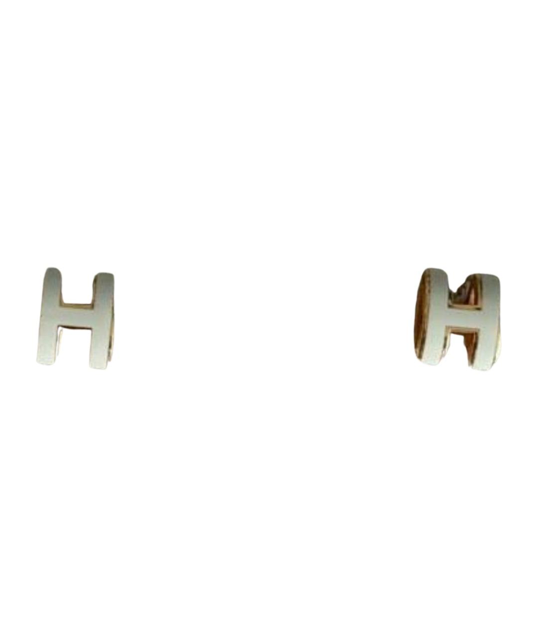 HERMES Белые серьги из розового золота, фото 1