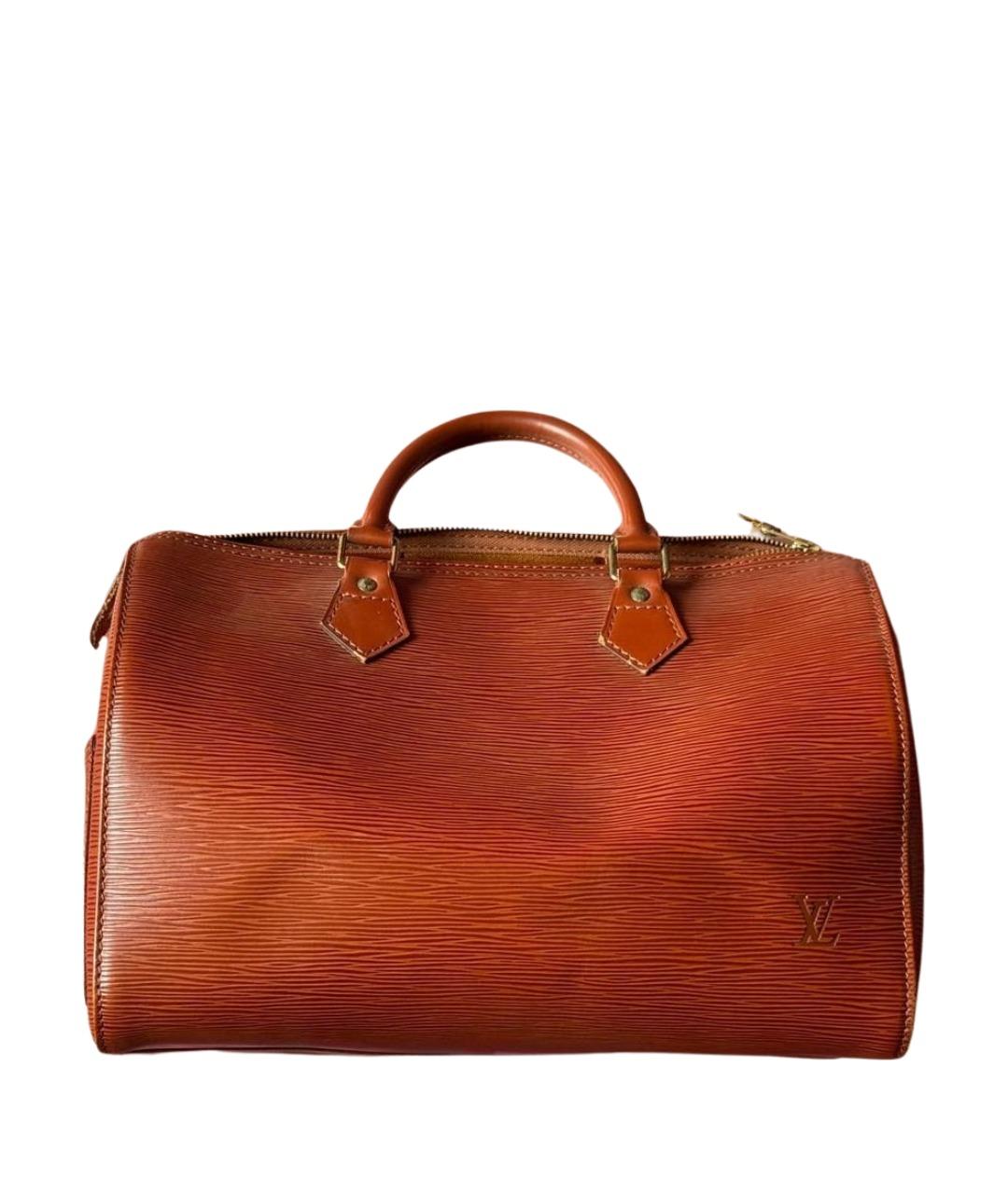 LOUIS VUITTON Коричневая кожаная сумка с короткими ручками, фото 1