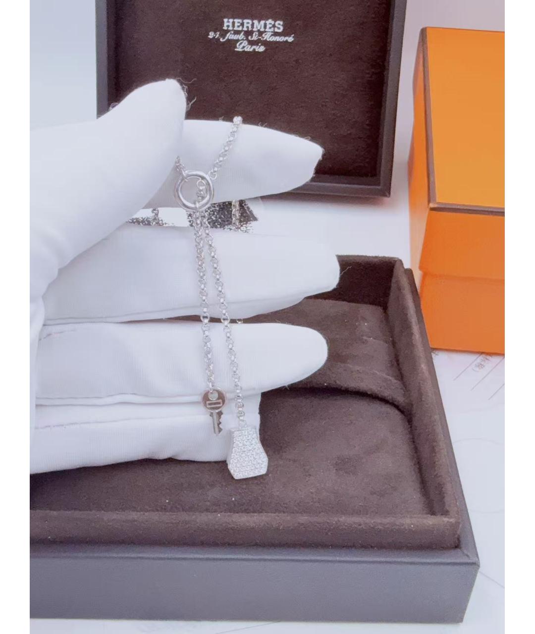 HERMES Серебряное колье из белого золота, фото 3