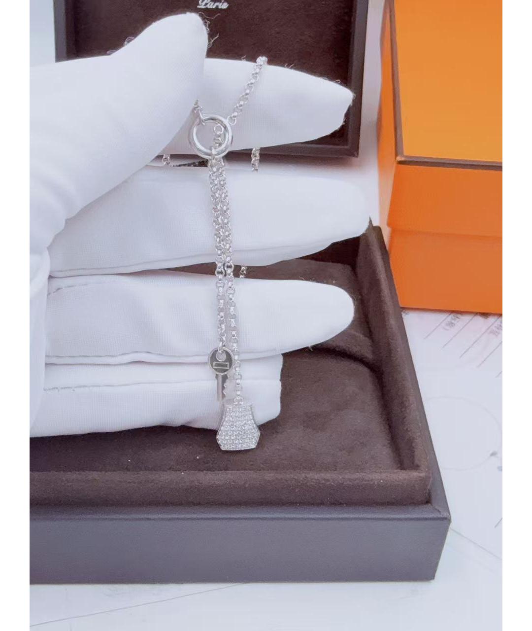 HERMES Серебряное колье из белого золота, фото 2