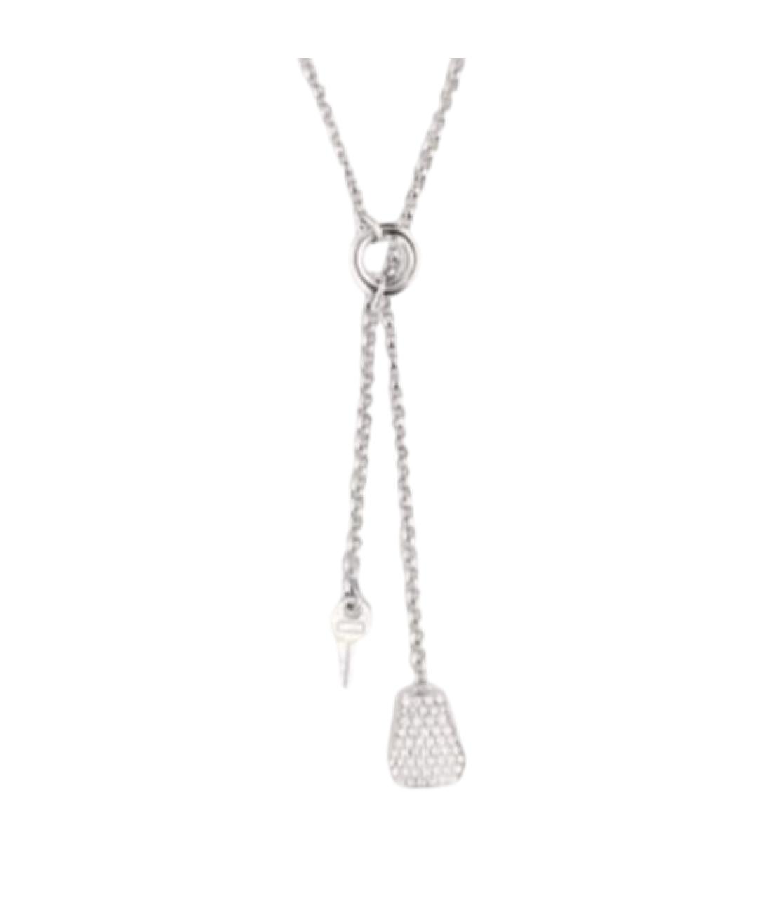 HERMES Серебряное колье из белого золота, фото 1