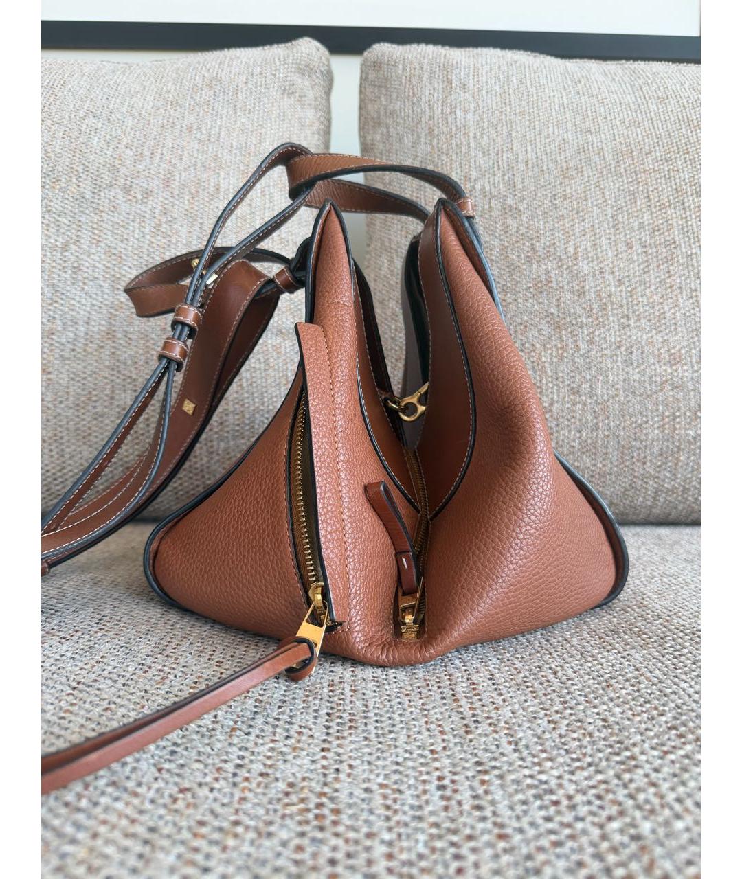 LOEWE Коричневая кожаная сумка через плечо, фото 2
