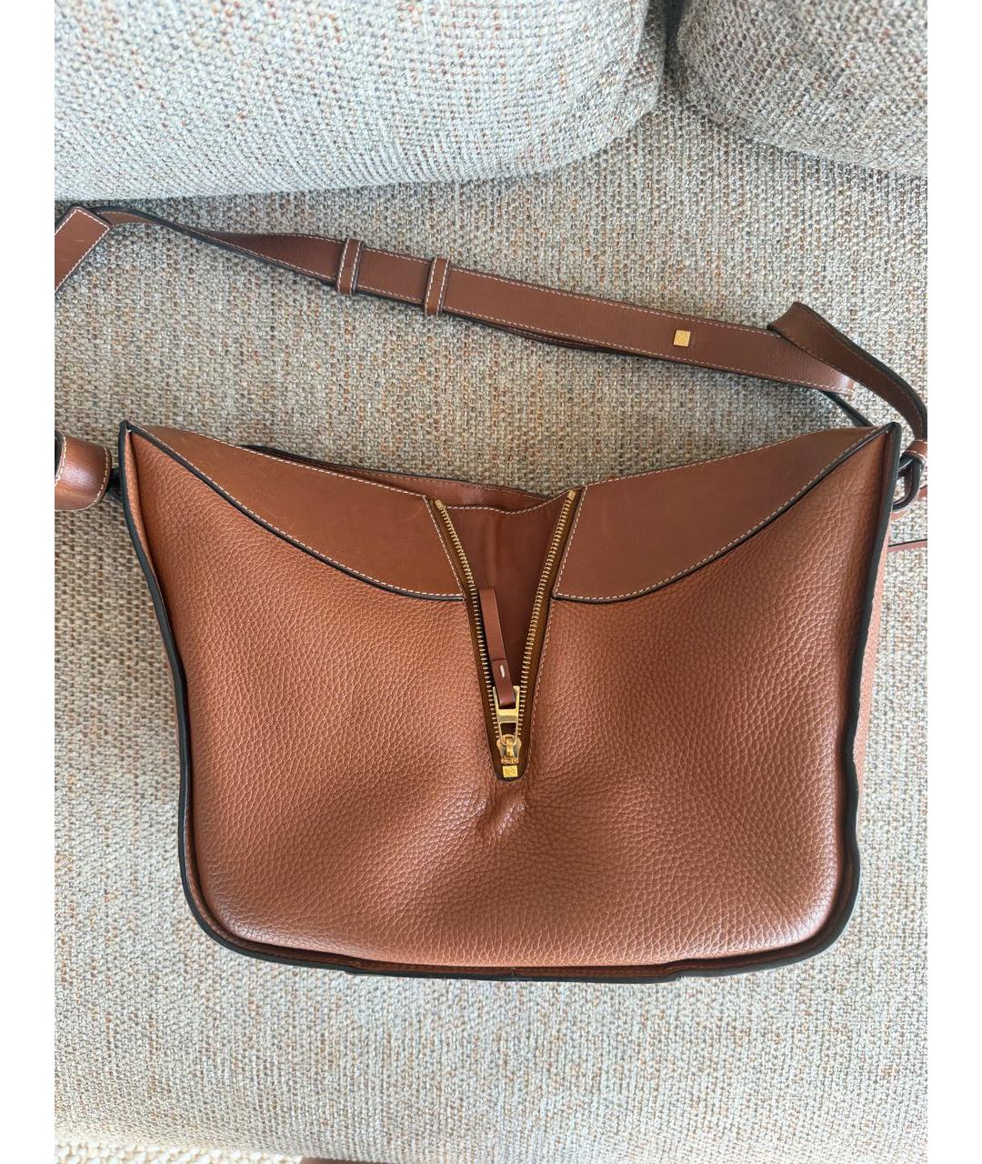 LOEWE Коричневая кожаная сумка через плечо, фото 4