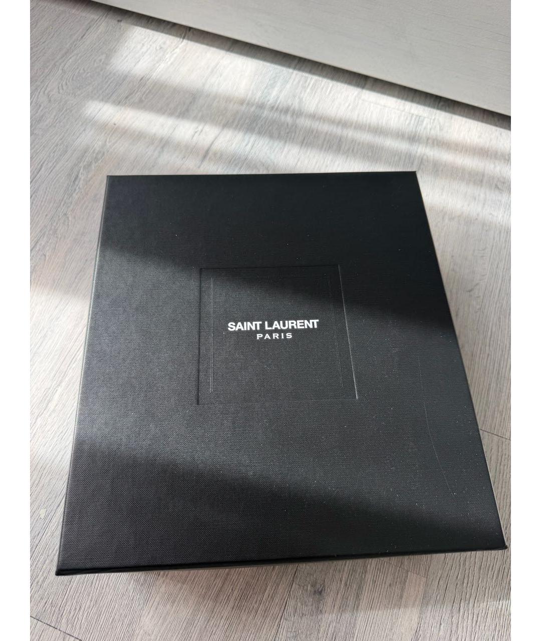 SAINT LAURENT Черные кожаные босоножки, фото 7