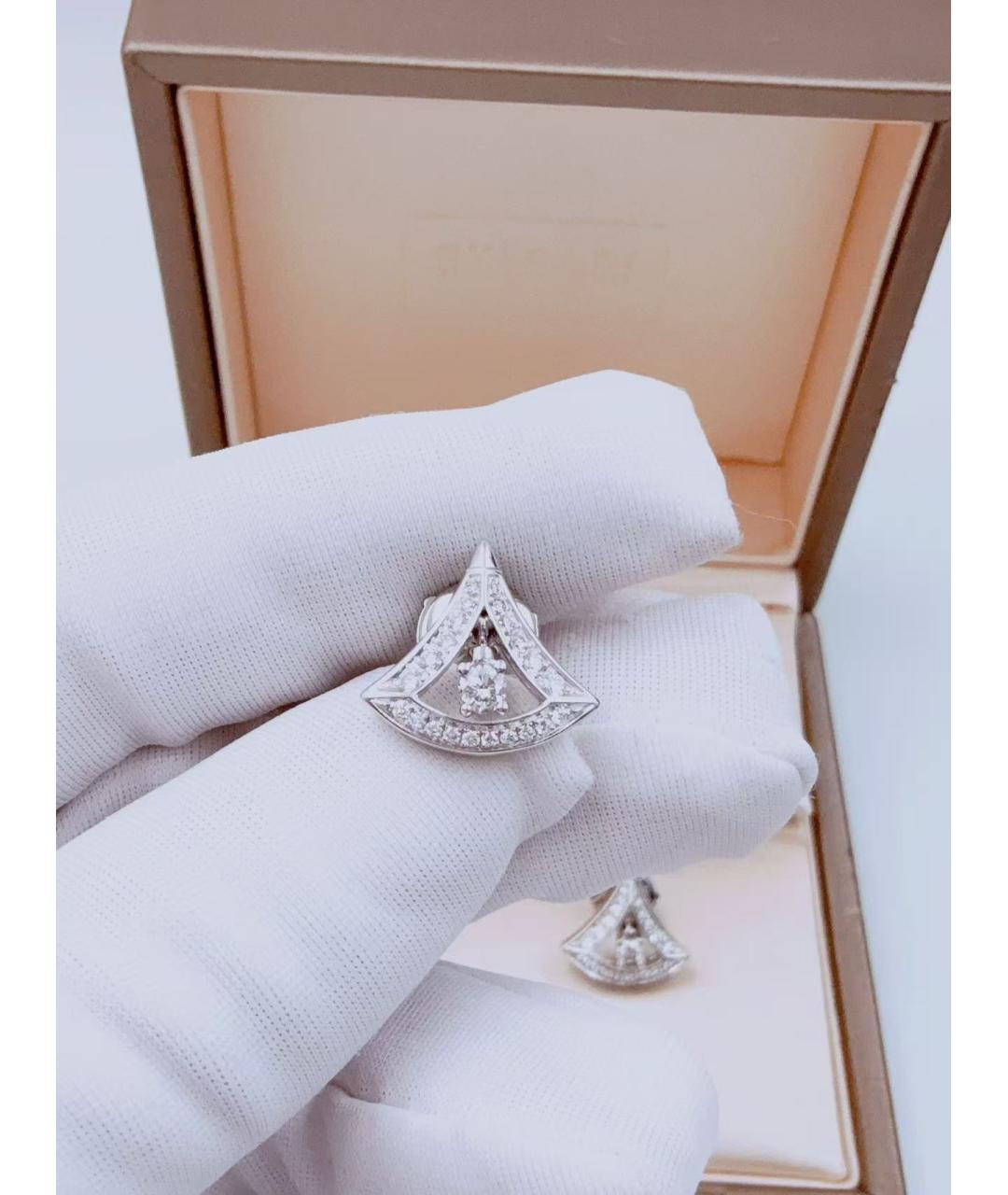 BVLGARI Серебряные серьги из белого золота, фото 3