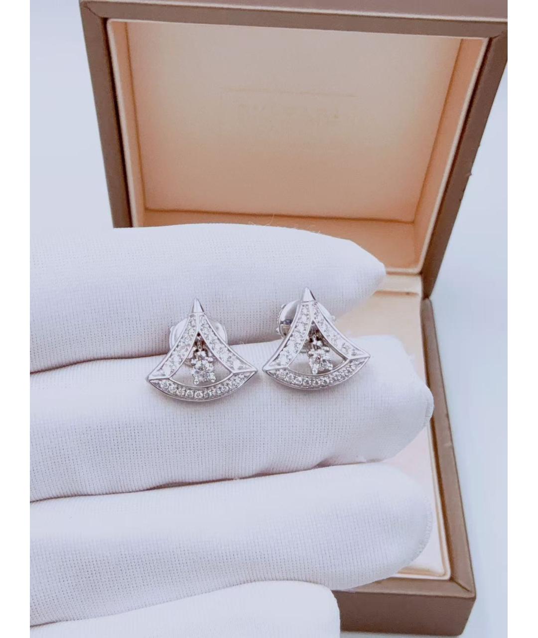 BVLGARI Серебряные серьги из белого золота, фото 2