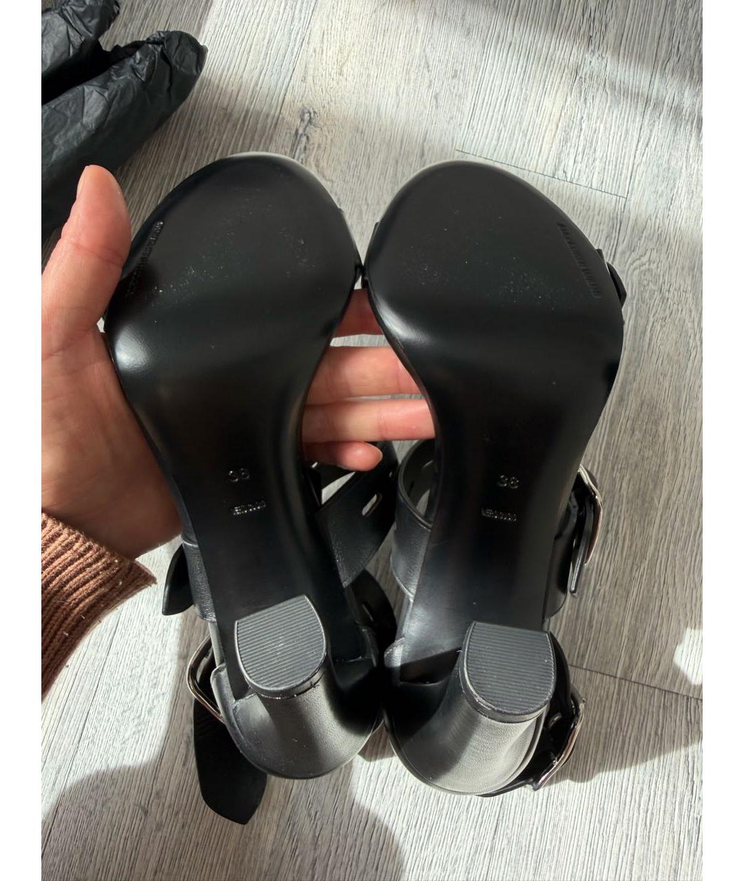 ALEXANDER WANG Черные кожаные босоножки, фото 4