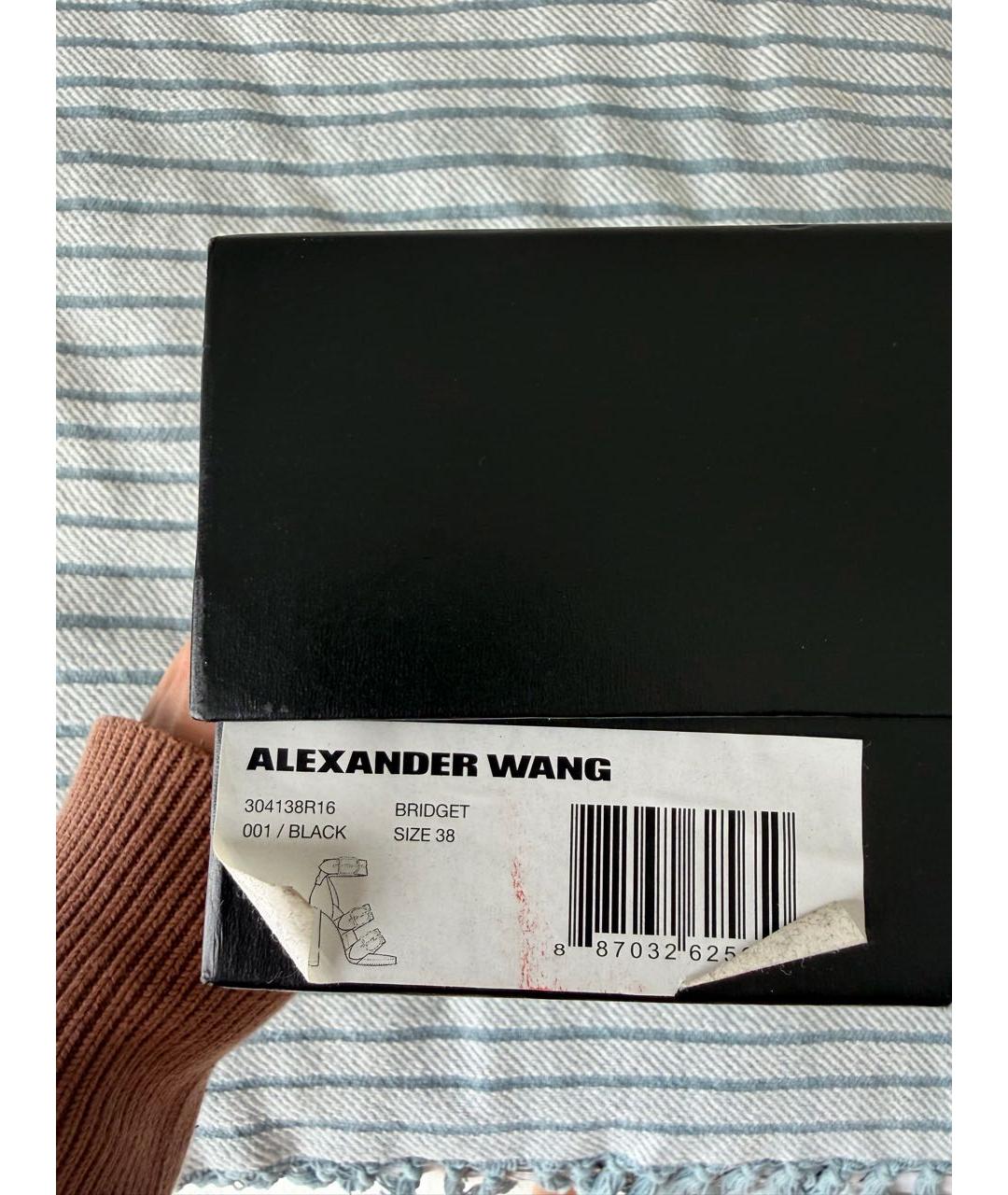 ALEXANDER WANG Черные кожаные босоножки, фото 6