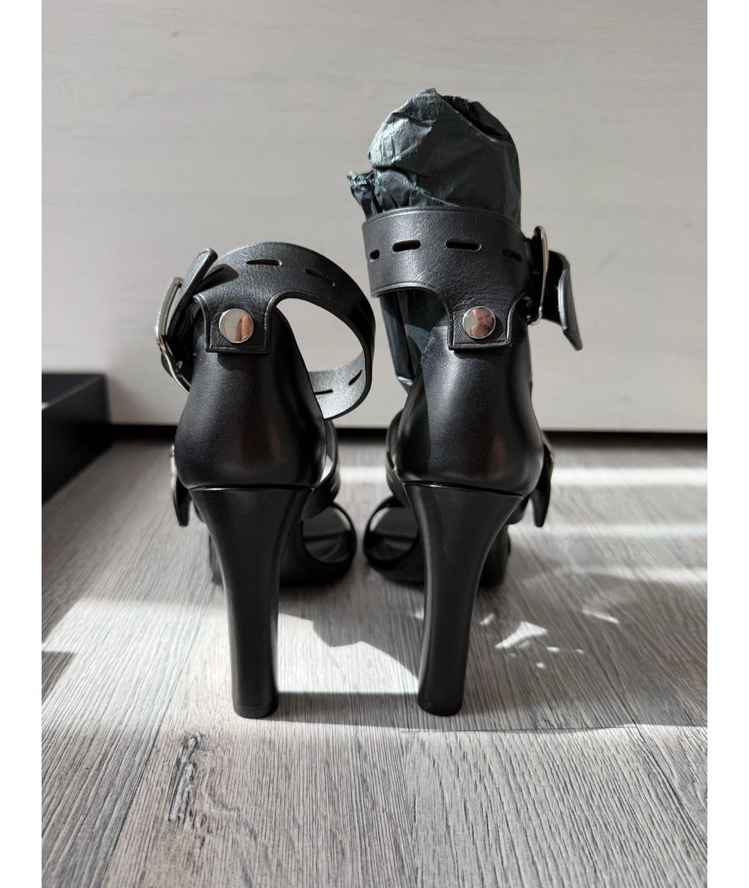 ALEXANDER WANG Черные кожаные босоножки, фото 3