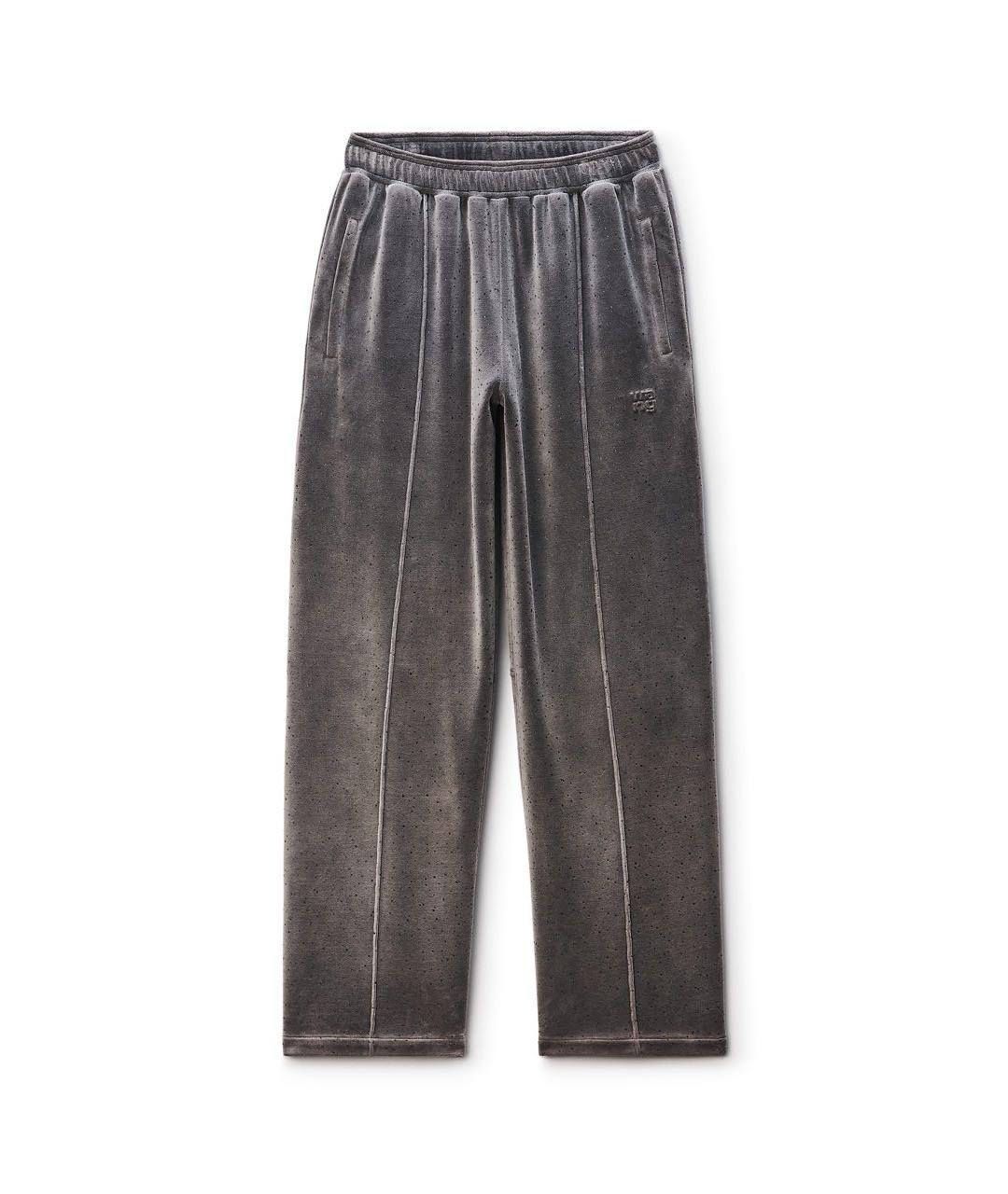 ALEXANDER WANG Антрацитовые хлопковые брюки широкие, фото 1