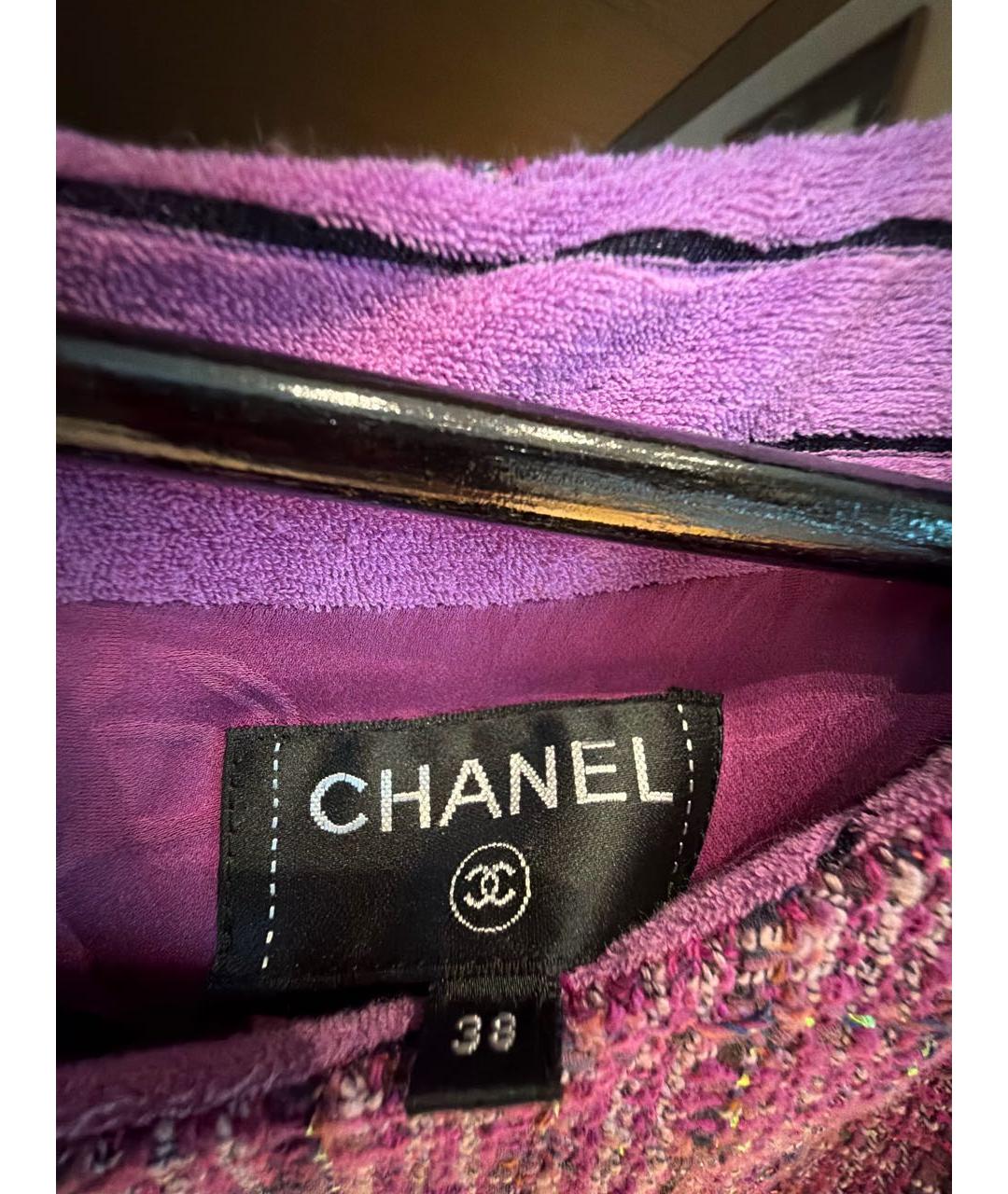 CHANEL Розовый твидовый сарафан, фото 4