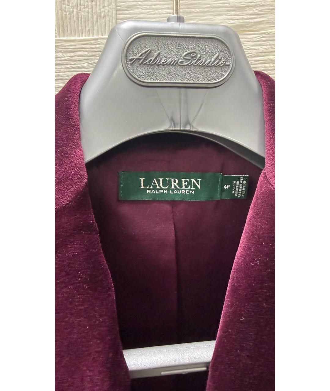 RALPH LAUREN Бордовый хлопко-эластановый костюм с брюками, фото 5