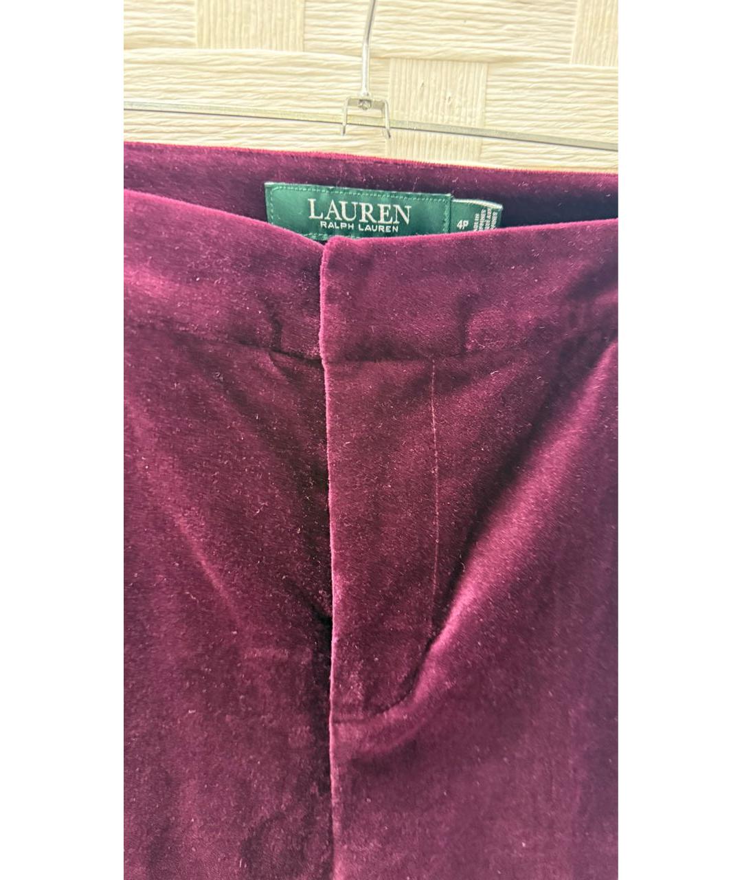 RALPH LAUREN Бордовый хлопко-эластановый костюм с брюками, фото 4