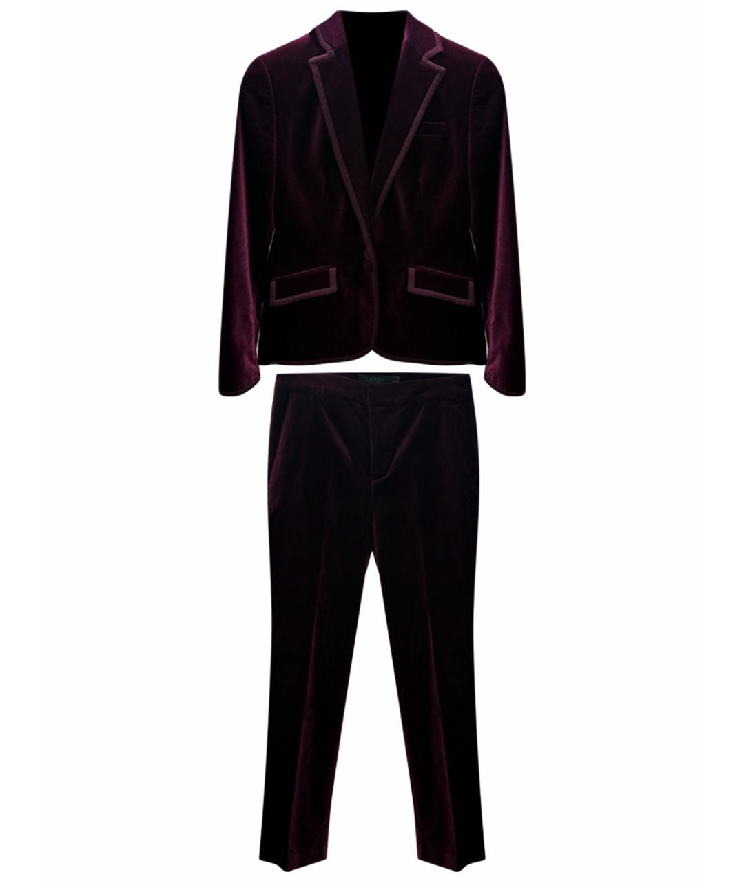 RALPH LAUREN Бордовый хлопко-эластановый костюм с брюками, фото 1