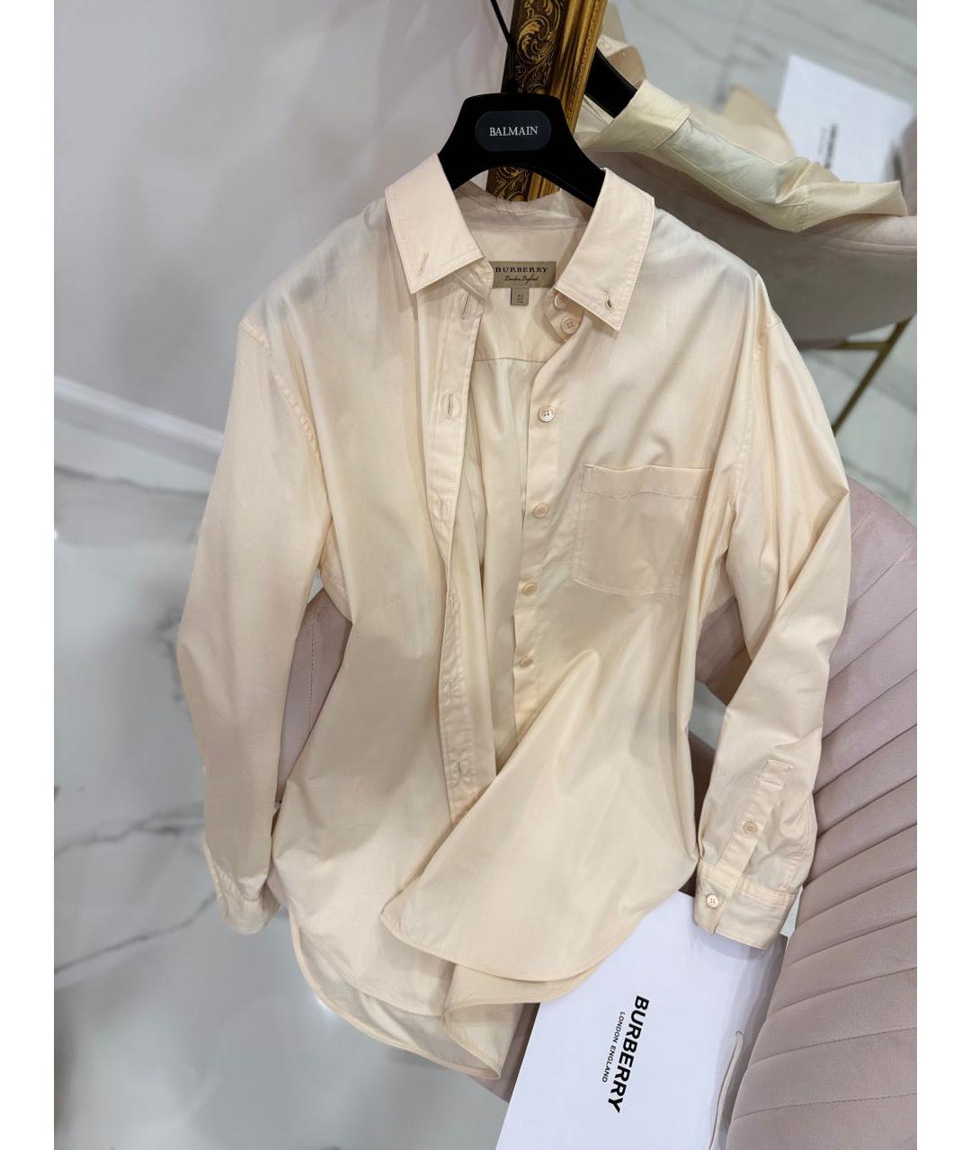 BURBERRY Бежевая хлопковая рубашка, фото 2