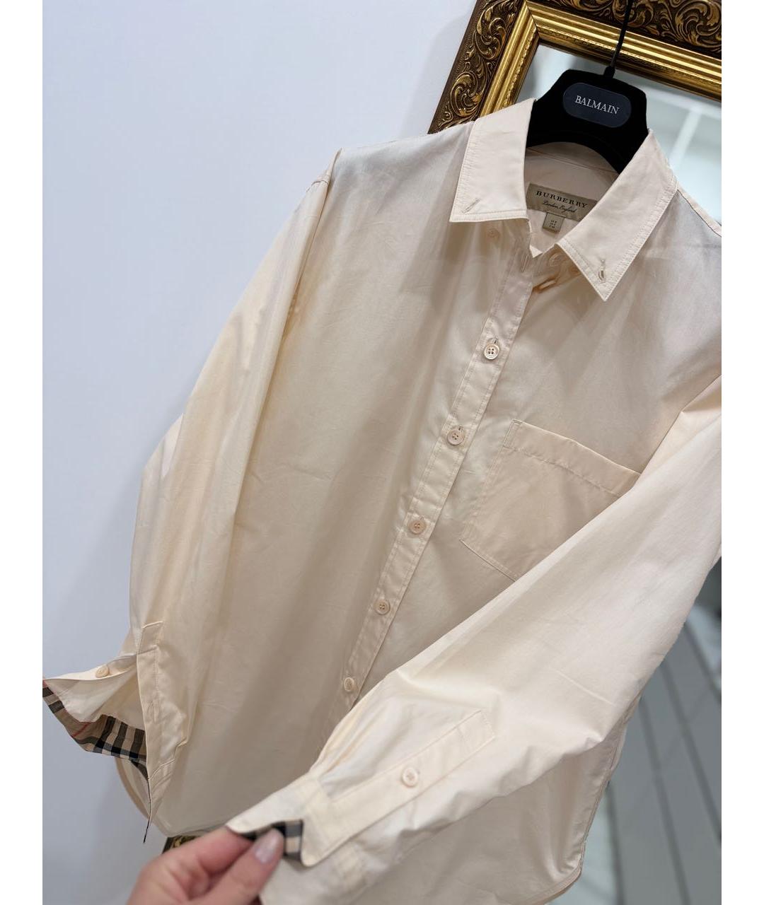 BURBERRY Бежевая хлопковая рубашка, фото 8