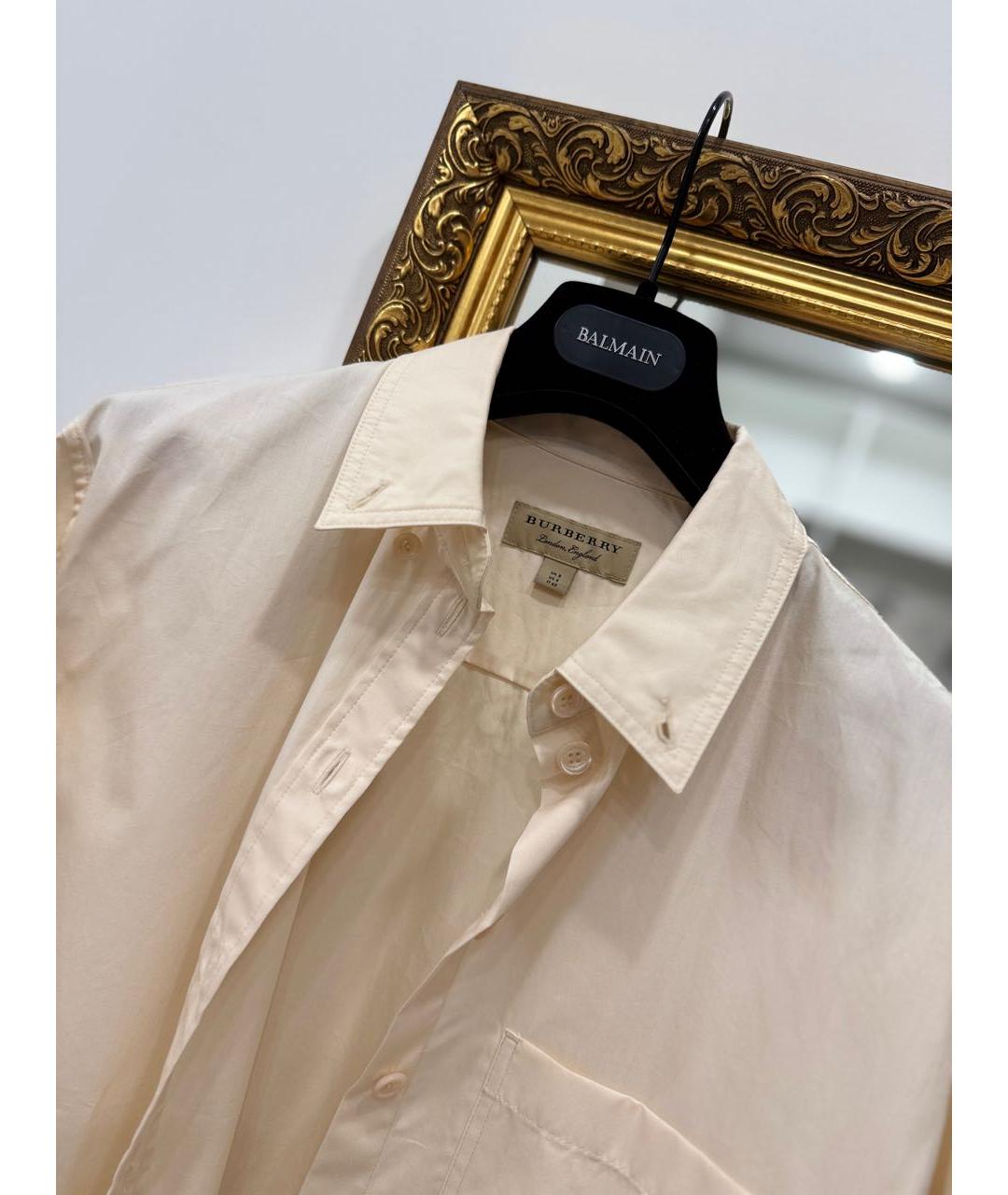 BURBERRY Бежевая хлопковая рубашка, фото 6
