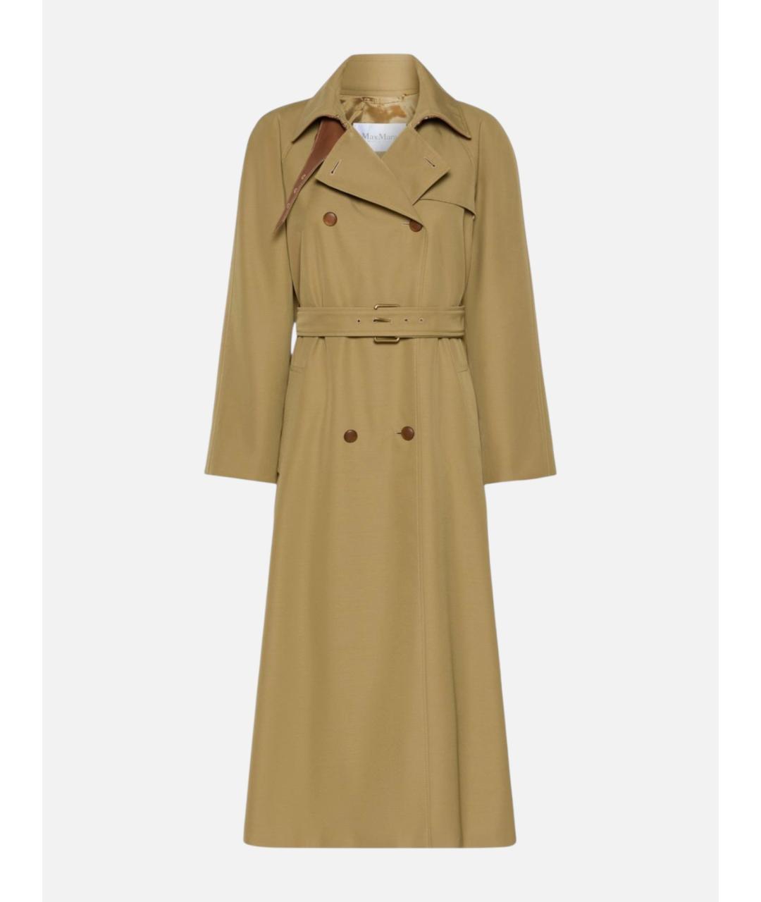 MAX MARA Бежевый полиэстеровый тренч/плащ, фото 6