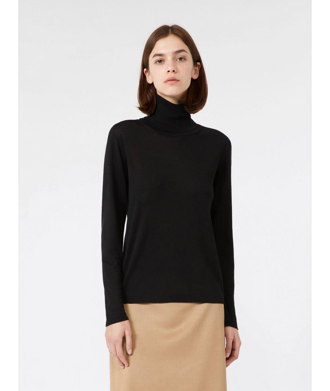 MAX MARA Черная шерстяная водолазка, фото 3