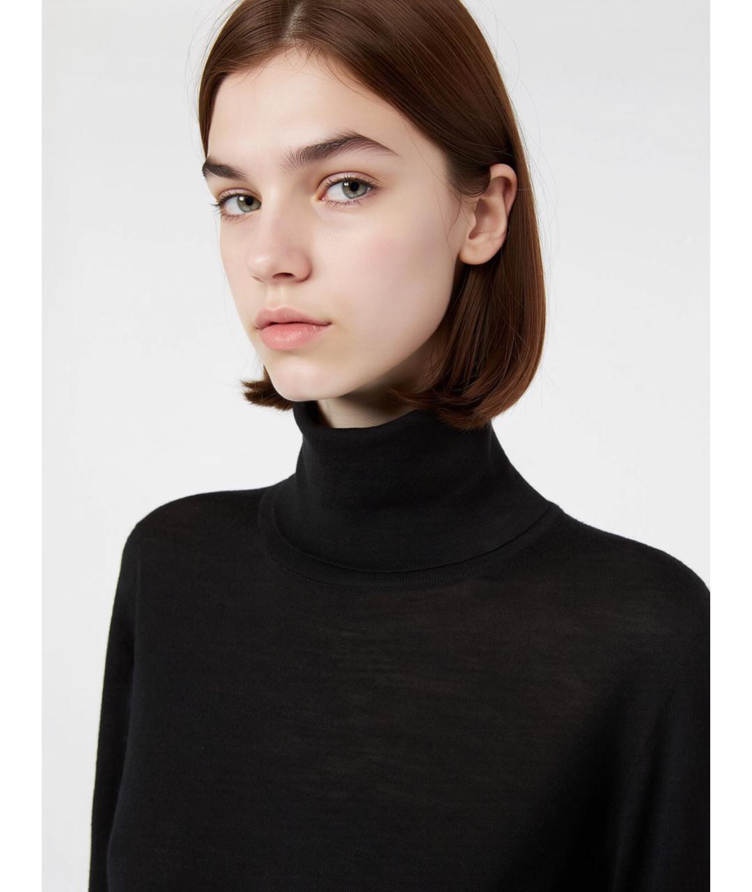 MAX MARA Черная шерстяная водолазка, фото 5