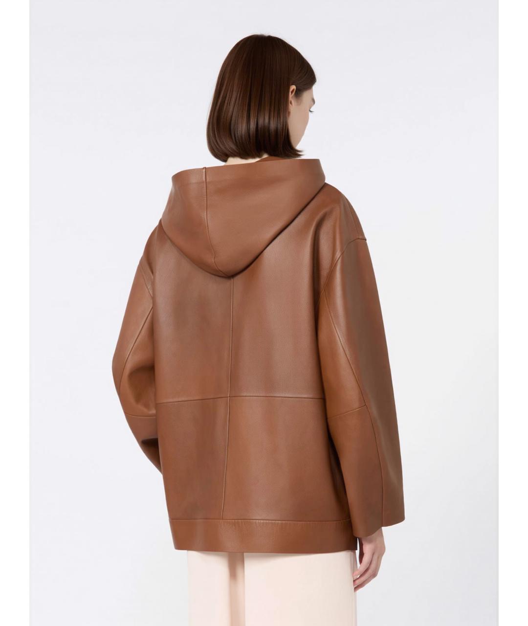 MAX MARA Коричневая кожаная куртка, фото 4