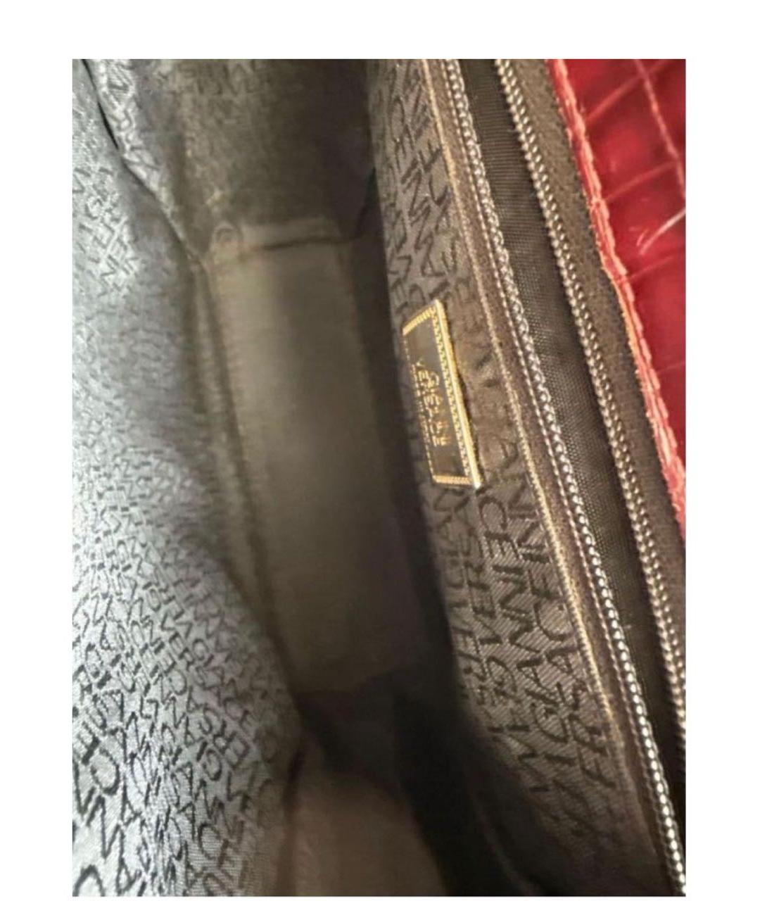 VERSACE Бордовая кожаная сумка через плечо, фото 3