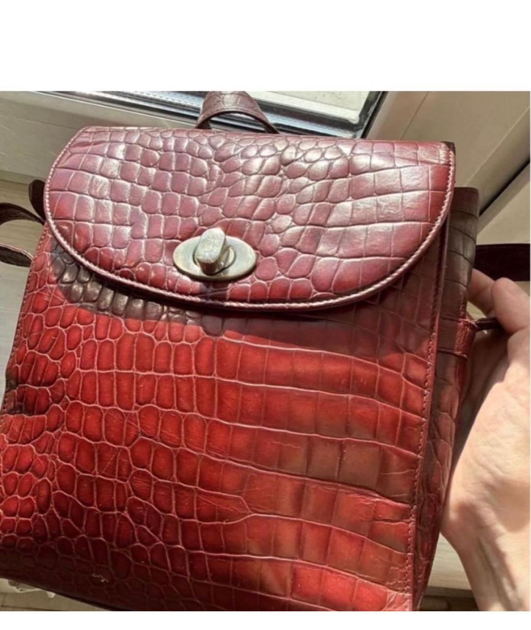 VERSACE Бордовая кожаная сумка через плечо, фото 2