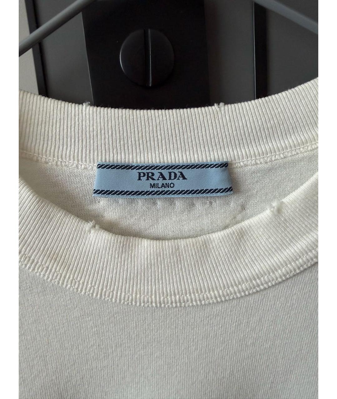 PRADA Белая хлопковая футболка, фото 3