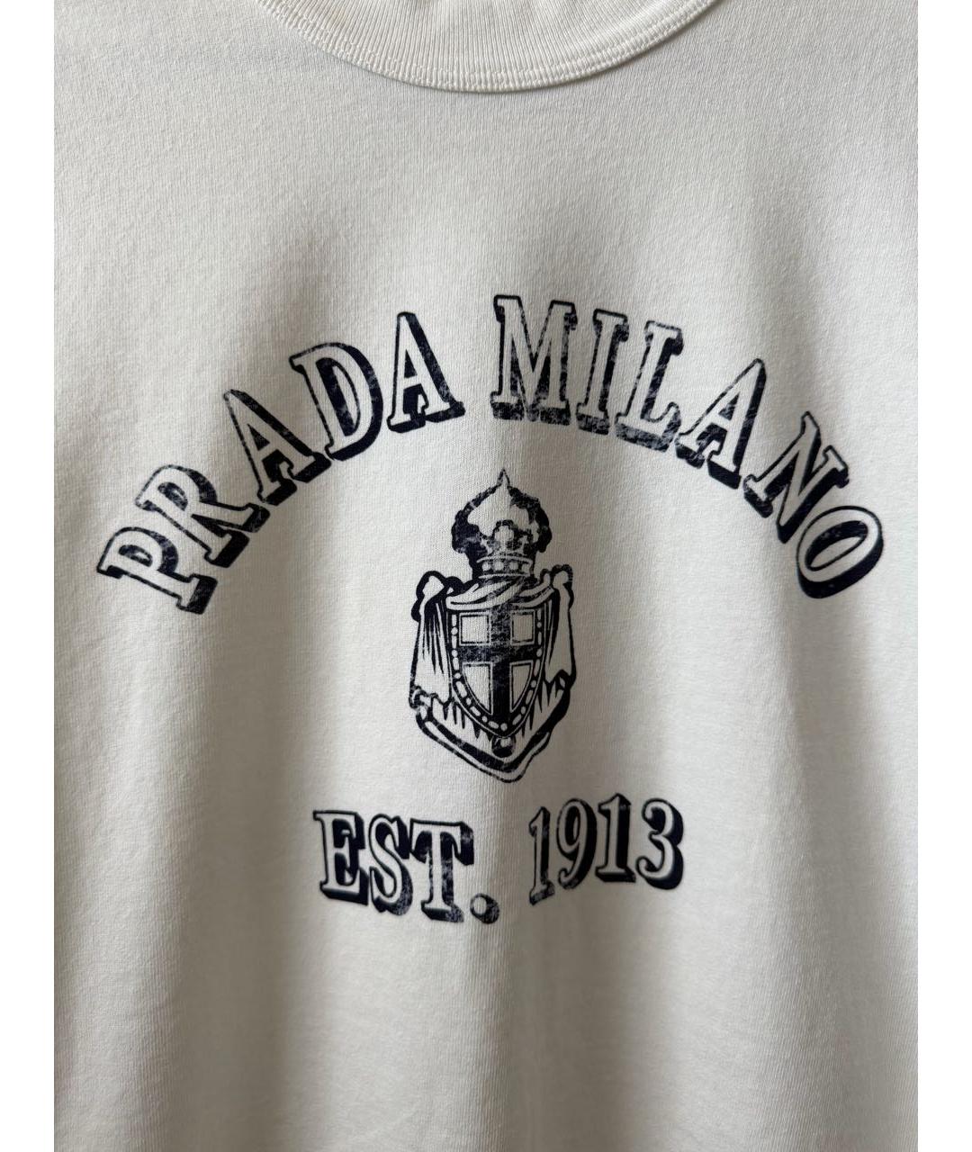PRADA Белая хлопковая футболка, фото 2