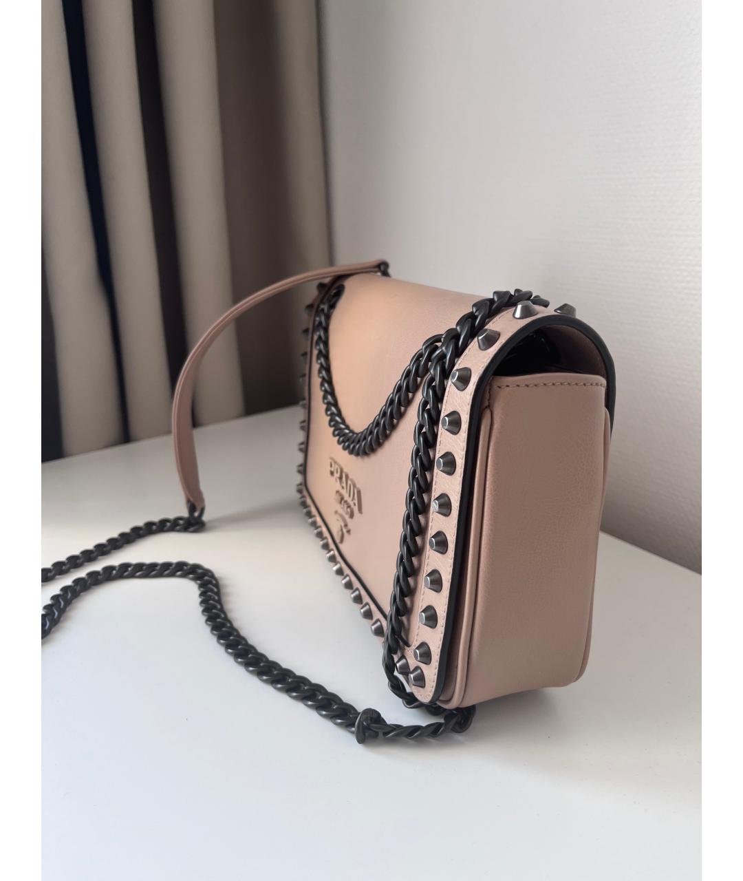 PRADA Бежевая кожаная сумка через плечо, фото 2