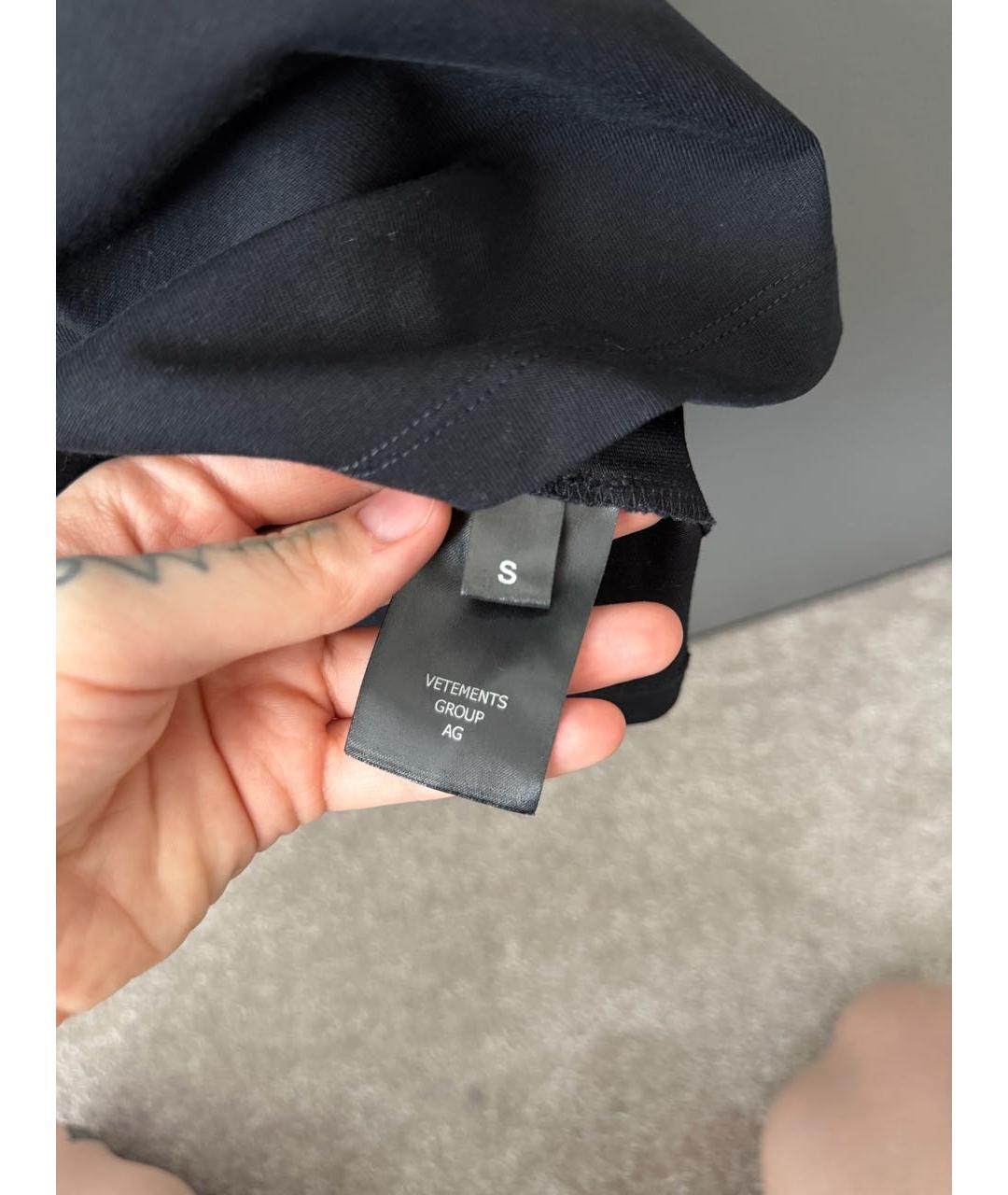 VETEMENTS Черная хлопковая майка, фото 3