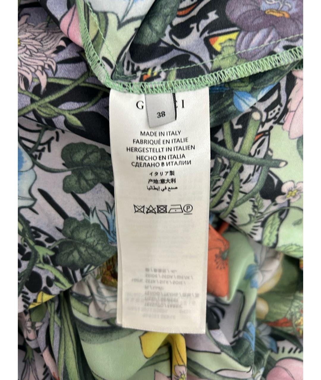 GUCCI Мульти шелковое коктейльное платье, фото 4