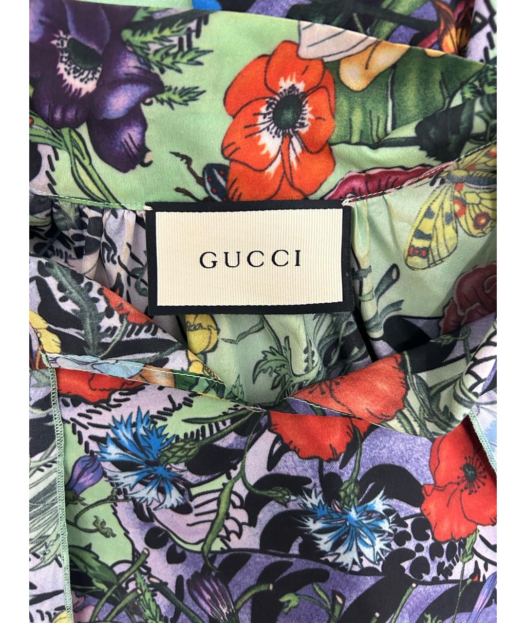 GUCCI Мульти шелковое коктейльное платье, фото 3