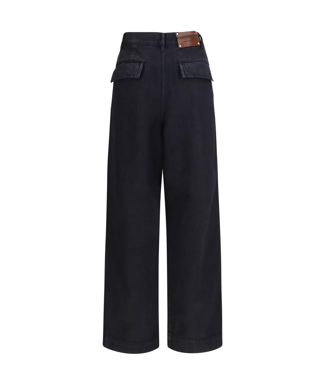 DRIES VAN NOTEN Черные хлопковые прямые джинсы, фото 2