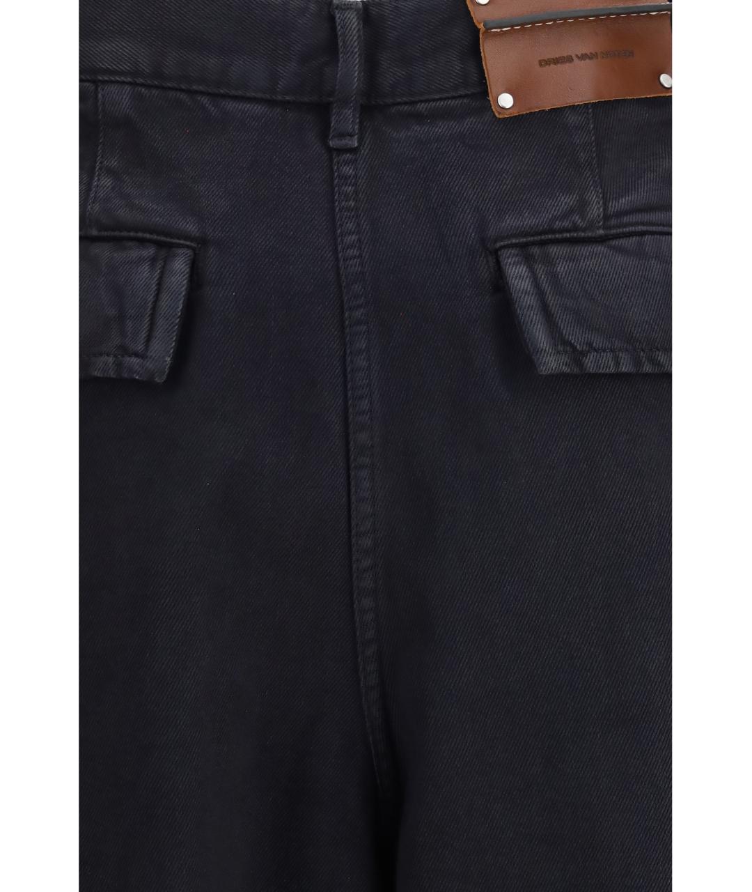 DRIES VAN NOTEN Черные хлопковые прямые джинсы, фото 3