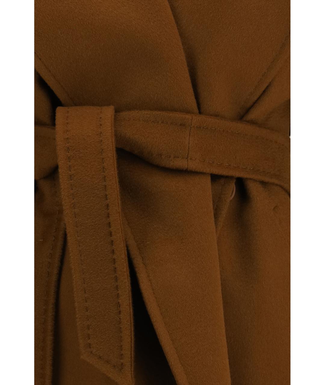 MAX MARA STUDIO Коричневое шерстяное пальто, фото 3