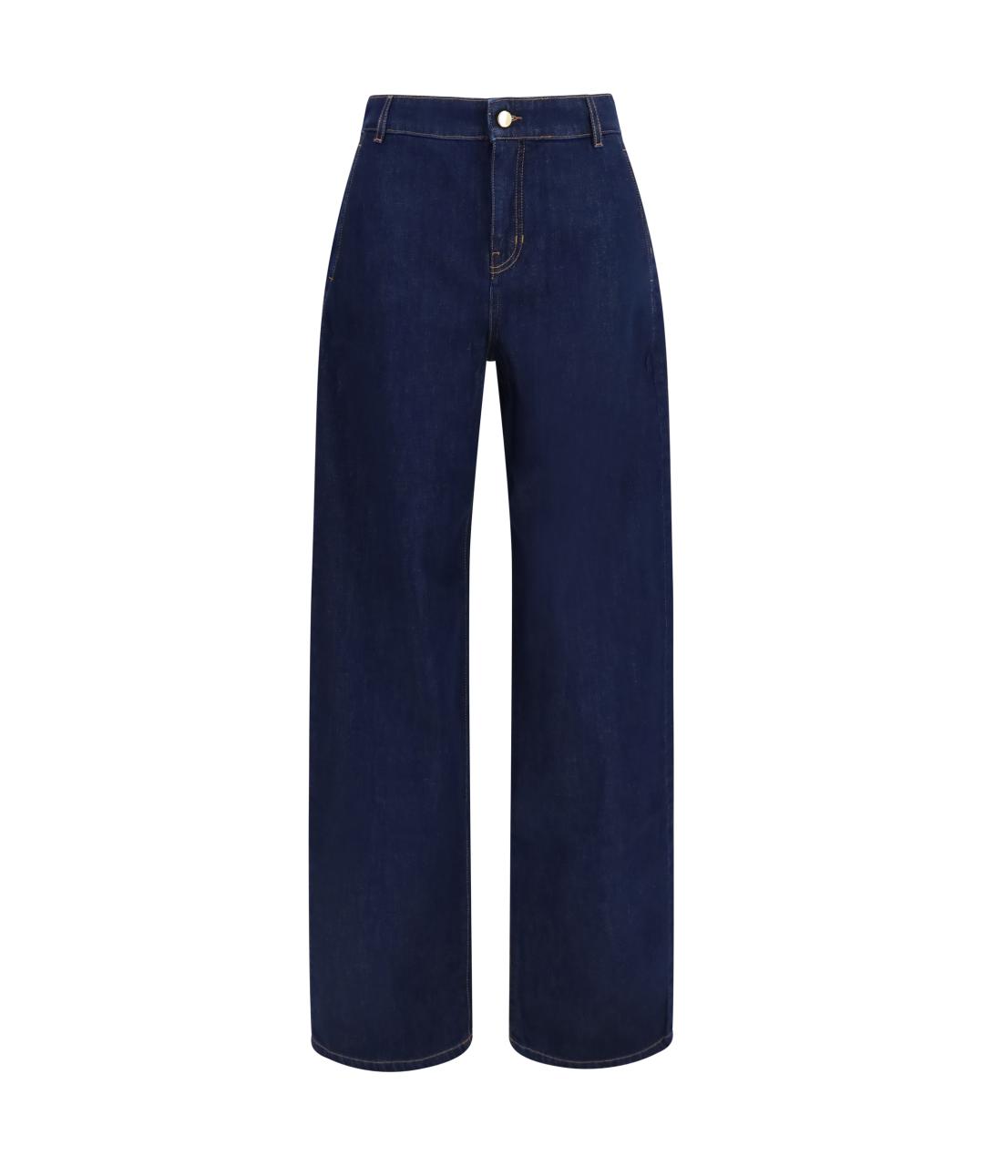 MAX MARA STUDIO Синие хлопковые прямые джинсы, фото 1