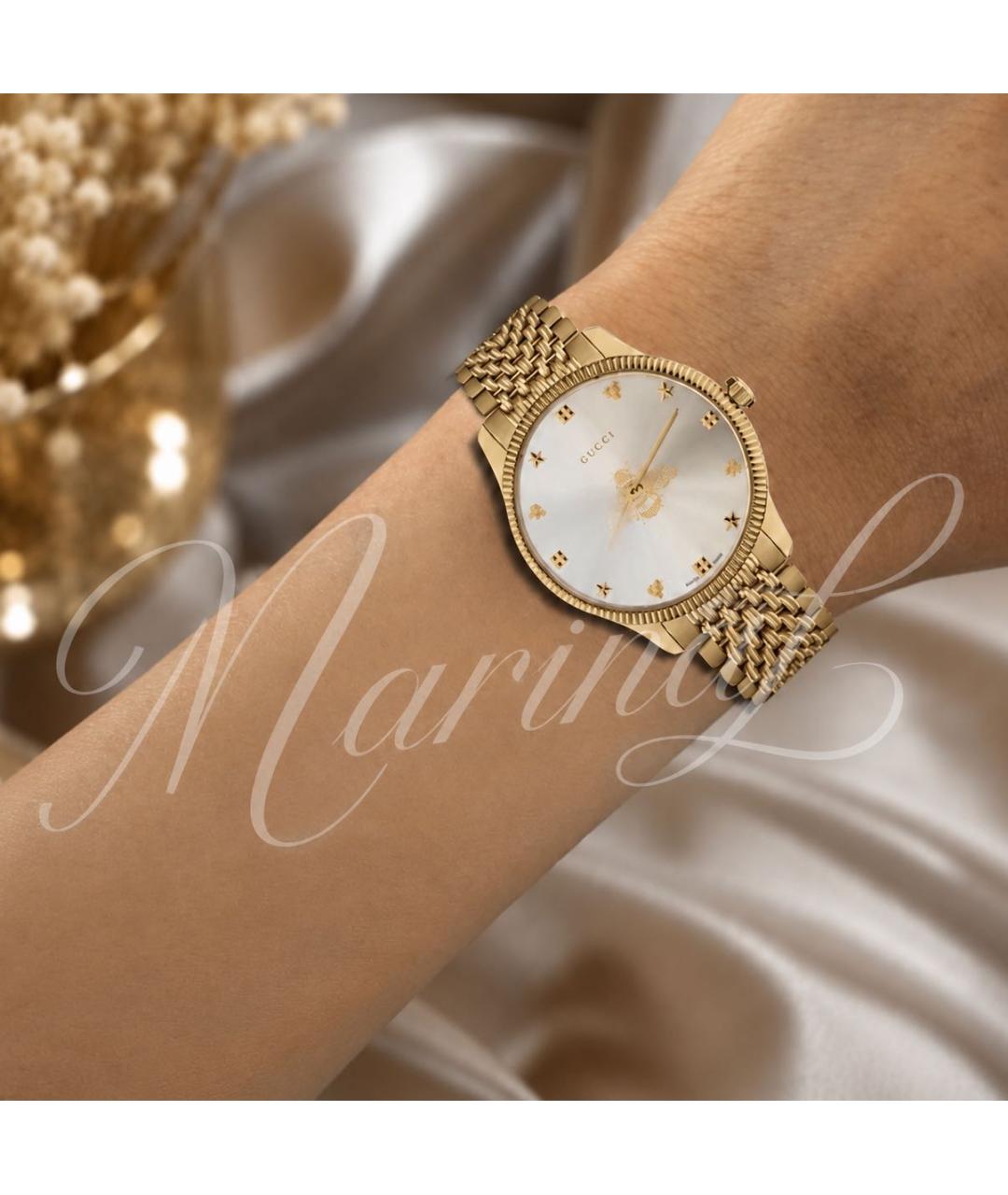 GUCCI Золотые часы, фото 4
