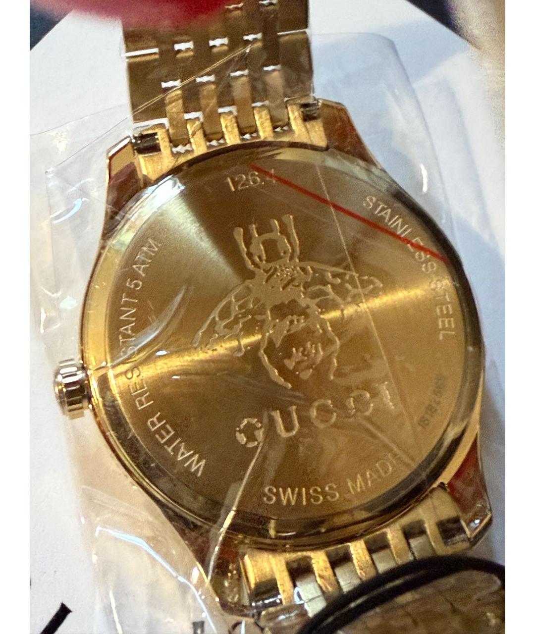 GUCCI Золотые часы, фото 6