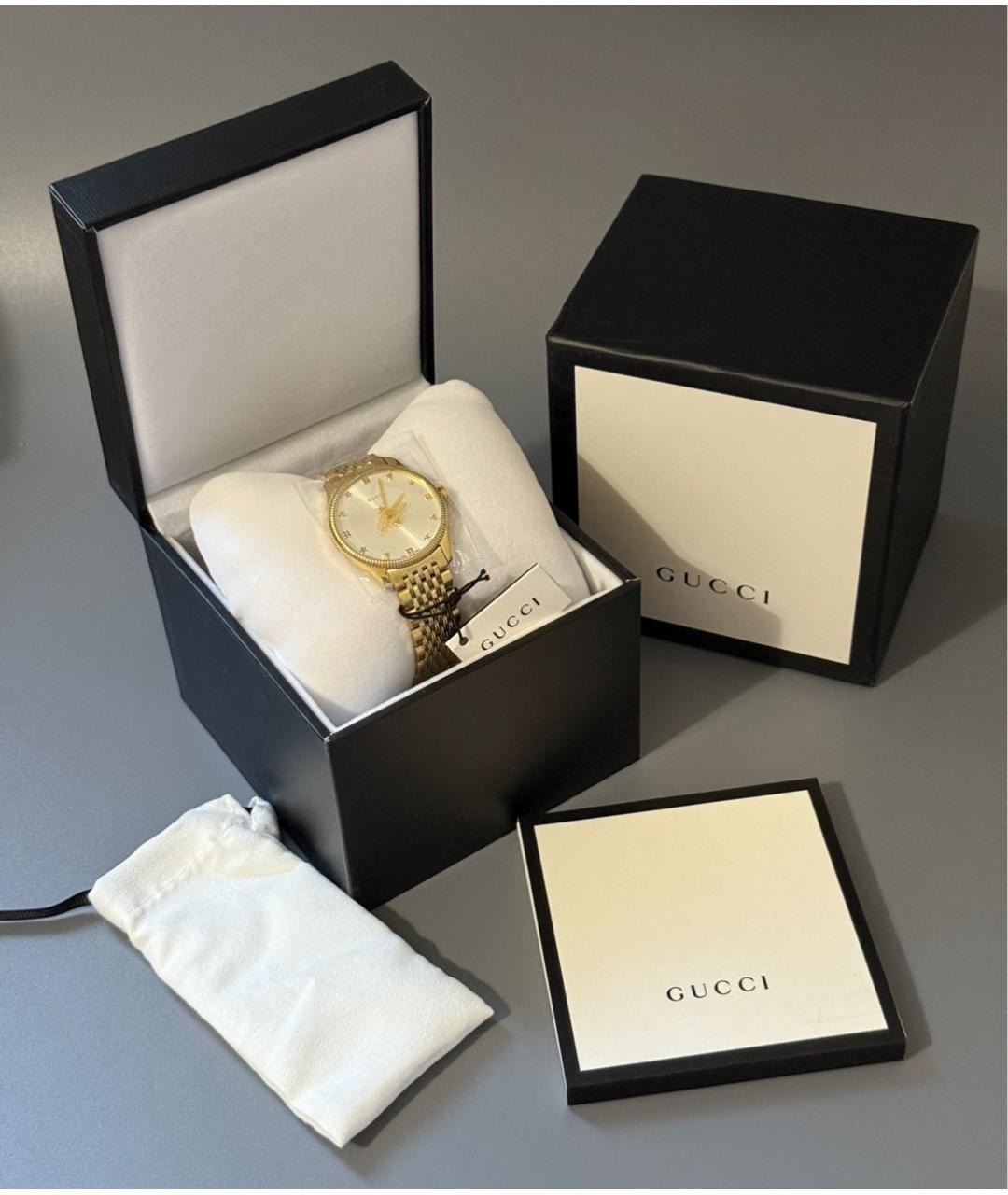 GUCCI Золотые часы, фото 8