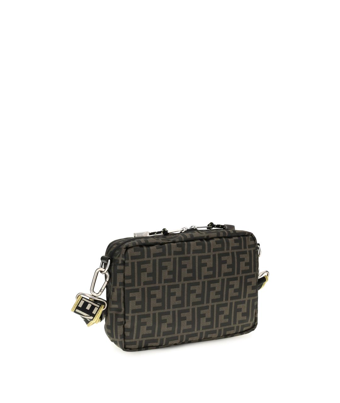 FENDI Коричневая тканевая сумка на плечо, фото 3
