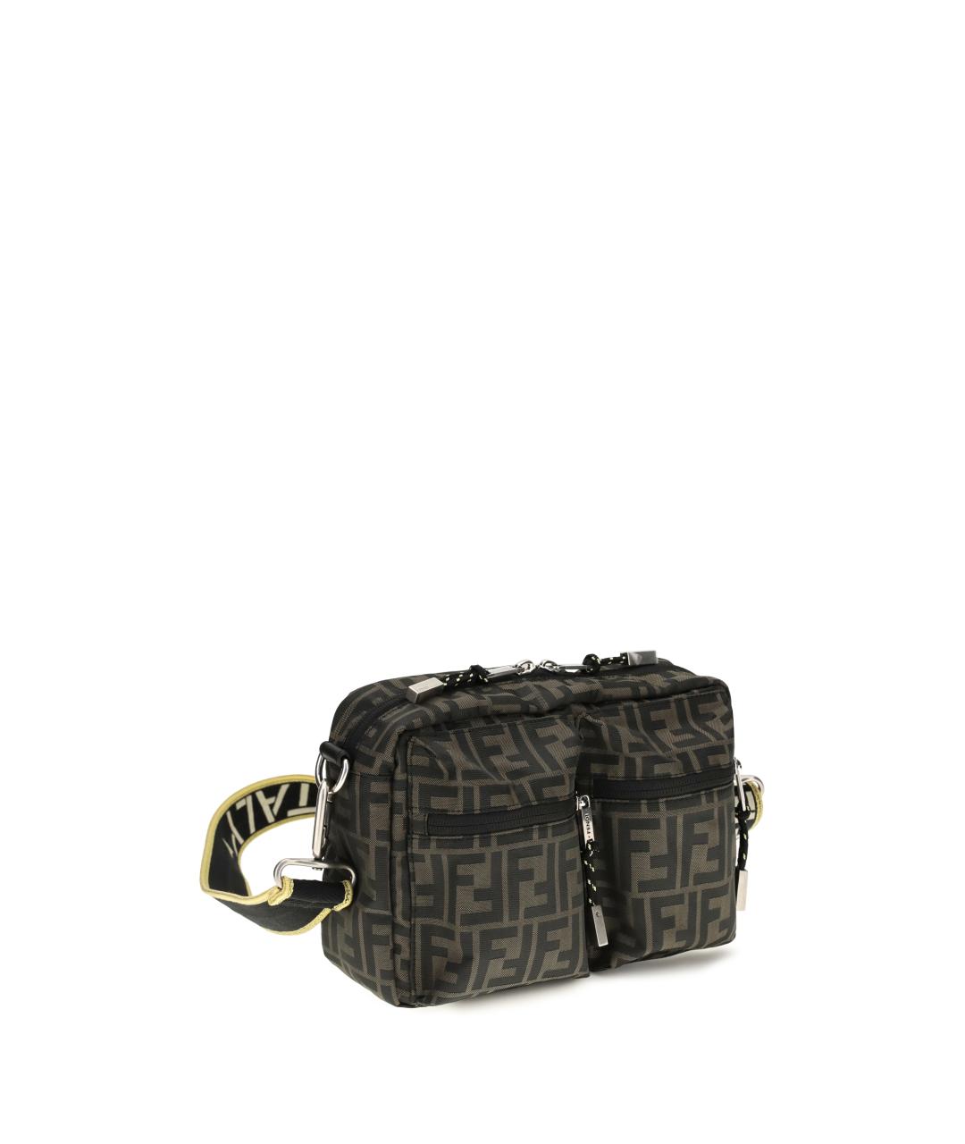 FENDI Коричневая тканевая сумка на плечо, фото 2