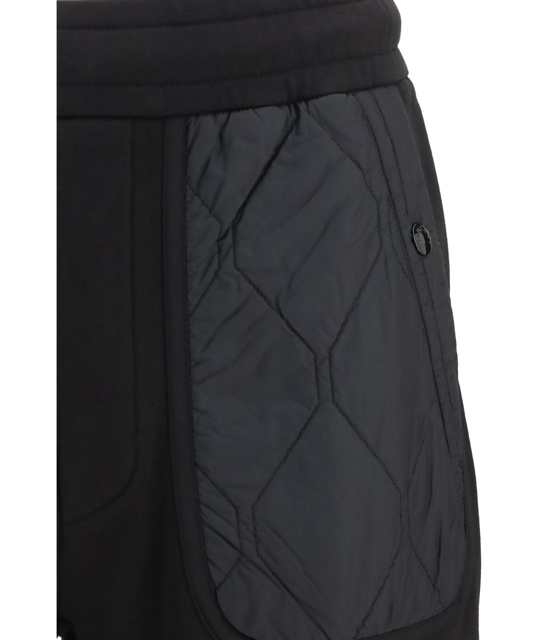 MONCLER Черные хлопковые повседневные брюки, фото 3