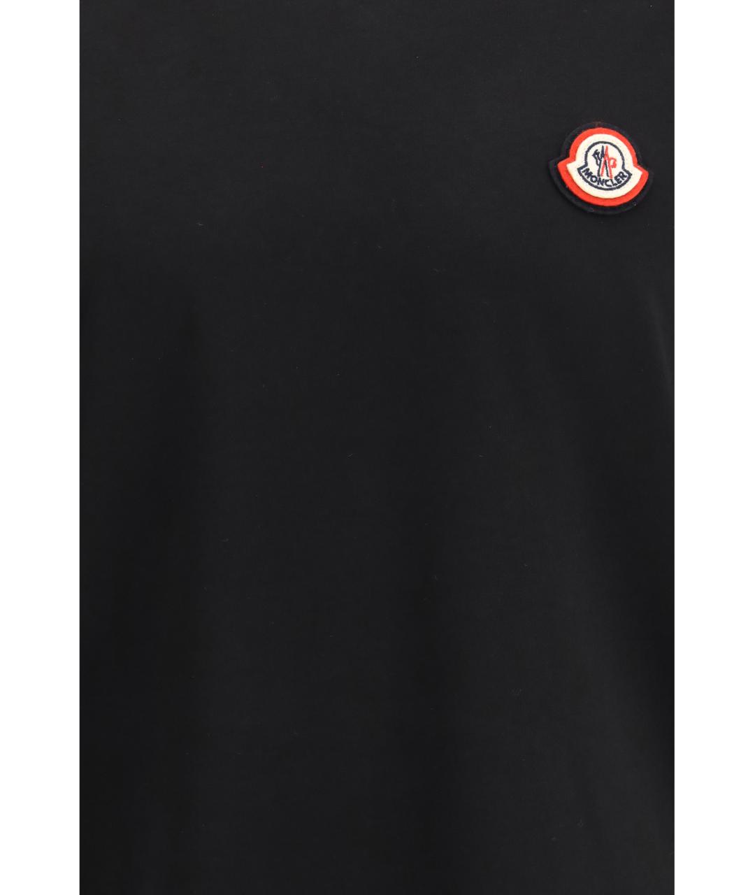 MONCLER Черная хлопковая футболка, фото 3